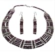 Necklace Earring Bracelet Set Silver Gemstone Jewelry (gnklcs378)