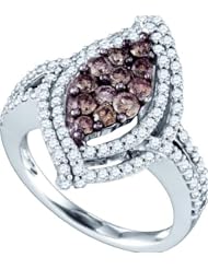 1.58ctw Brown Diamond Fashion Ring 10K White Gold