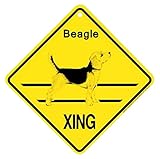 Beagle XING サインボード：ビーグル 横断 注意 英語 看板 Made in U.S.A [並行輸入品]