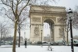 Wallmonkeys Peel and Stick Wall Decals - Rare Snowy Day in Paris. Arc De Triomphe and Lots of Snow - Removable Graphic