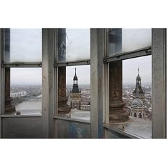 Poster 60 x 40 cm - "River (Rio) Ebro and spires of the Old cathedral (La Seo) from main dome of cathedral (Basilica de N" von David Borland / Lonely Planet Images - auch in anderen Gr��en und als Leinwandbild erh�ltlich