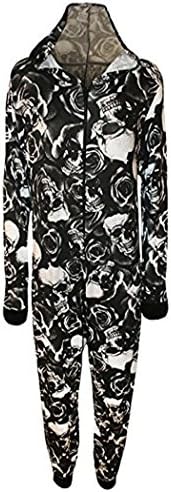 Style Fashion-women Aztec Animal Skull Rose Print Playsuit Onesie