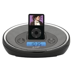 iLive ICR6307DTBLK iPod Docking System with Digital Tune AM/FM Stereo Dual Alarm Clock Radio with Remote Control in Black