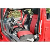 13215.53 Rugged Ridge Seat Cover Front Pair, Neoprene, Black with Red Inserts, Jeep... by Rugged Ridge