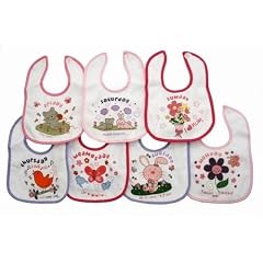 Babyl�tzchen f�r M�dchen mit Tieren f�r 7 Tage der Woche Muster, mit Klettverschlu�, (7 St�ck)