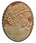 Master Carved Carnelian Conch Shell Cameo Pin Pendant Italian