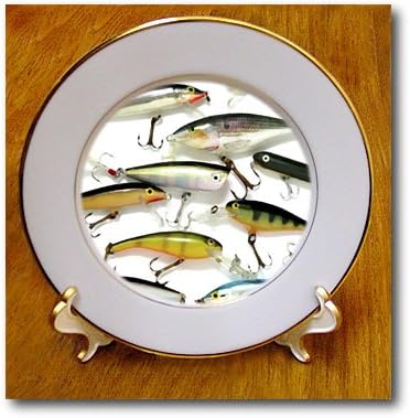 cp_3980_1 Fishing - Fly fishing Lures - Plates - 8 inch Porcelain Plate