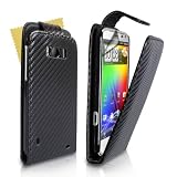 Yousave Accessories TM Black Carbon Faser Leder Flip Schutzh�lle Tasche F�r Das HTC Sensation XL Mit Displayschutz Folievon "Yousave"
