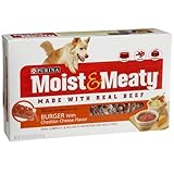 Moist and Meaty Burger with Cheese Flavor Dog Food, 12-Count (6-Ounce) Pouches (Pack of 6)