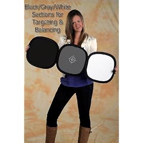 Fotodiox Hand Hold Collapsible Disc, Tri-Fold Reflector + Gray Card/White Balance Digital Target Combo