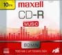 Maxell 10-Pack CDR Recordable Media 80min for Music