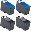 4-Pack (2BK+2C) Series 7 Remanufactured Hi-Yield Ink for Dell CH882 CH883 All-in-One 966 / 968 / 968w Printer