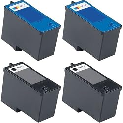 4-Pack (2BK+2C) Series 7 Remanufactured Hi-Yield Ink for Dell CH882 CH883 All-in-One 966 / 968 / 968w Printer