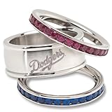 MLB Los Angeles Dodgers Logo Crystal Stacked Ring Set