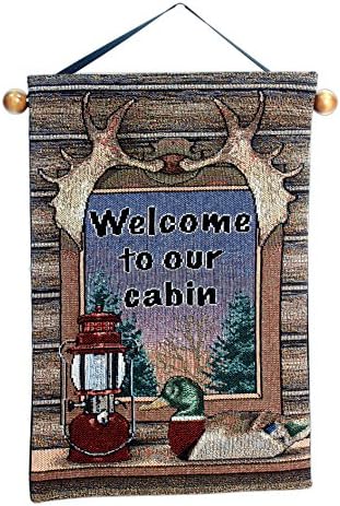 Emily Tapestry 13" x 9" Heartfelt Tapestry Wall Decoration (Welcome To Our Cabin)