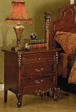 IMAGE OF Night Stand with Storage Drawers - Medium Brown Finish