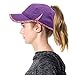ANGELA & WILLIAM Ponytail Messy Buns Yoga Ponycaps Plain Baseball Visor Cap Dad Hat (CP2788LAVENDER)