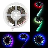 16.4ft/5m Bult-in Addressable Color LED Pixel Strip 160ics 160leds Ws2801 Dc5v RGB LED Strip 5050 Black PCB Non-waterproof Individually Addressable Digital Strip