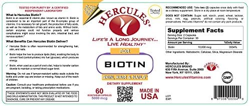 Hercules Biotin - 5,000 mcg, 60 capsules