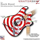 Bullseye Red on White WraptorSkinz Skin fits Rock Band Stratocaster Guitar for Nintendo Wii, XBOX 36