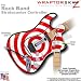 Bullseye Red on White WraptorSkinz Skin fits Rock Band Stratocaster Guitar for Nintendo Wii, XBOX 360, PS2 & PS3 (GUITAR NOT INCLUDED)