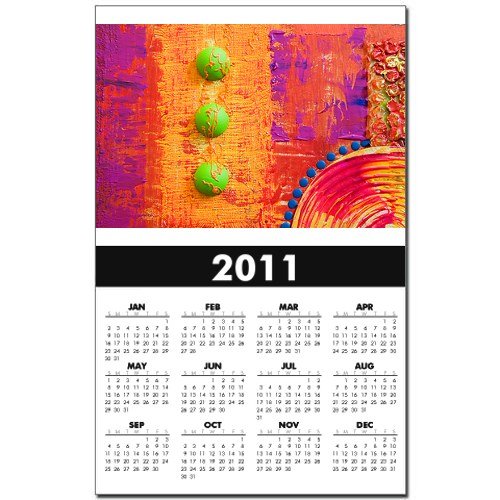 Calendar Print w Current Year Abstract Peace Symbol