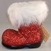 Ino Schaller Paper Mache Red Glitter Boot
