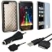 Clear Smoke Mid Diamond TPU Rubber Skin Case for iPod Touch 2 / 3 + Rapid Car Charger + USB Cable + Reusable Screen Protector