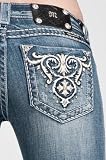 51fraOB00fL. SL160  Womens Miss Me Jeans Vintage Floral Compass Boot Cut Designer Jeans Light Wash/Distressed   Crystal Accents Open Pocket