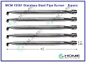 10361 (5-pack) Universal Straight Stainless Steel Pipe Burner for Nexgrill, Charmglow, Costco Kirkland, Permasteel,Perfect Glo, Sterling Forge, and Other Grills