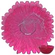 Colorful Recycled Art Glass Large Raspberry Red Sunburst Chip and Dip Set 17.5"D