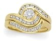18K Yellow Gold Diamond Wedding Set - 0.75 Ct.