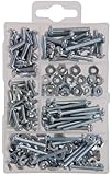 The Hillman Group 591518 Small Machine Screws with Nuts Assortment, 195-Pack