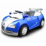 bugatti veyron ride on electric childs kid car in blue with parental remote control