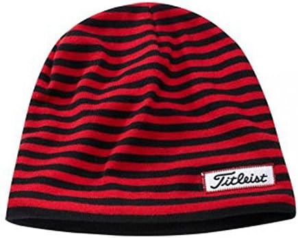 New 2015 Titleist Men's Striped Beanie COLOR: Red/Black SIZE: OSFA