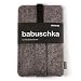 DEKOOP KLEINE BABUSCHKA Handytasche f�r Handys Wollfilz, klein, grau/braun 75 x 120 mm