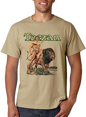Famous Monsters Mens TARZAN: ON THE VELDT T-SHIRT Medium Tan