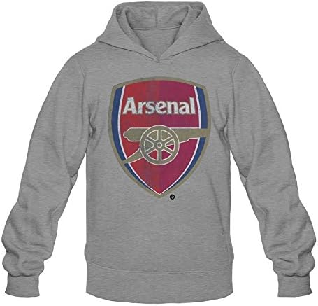 Hahw Geek Arsenal FC Shield Hoodie for Men 100% Organic Cotton Dark Grey XXL