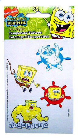 Childrens Toyshop  Toys : SpongeBob Squarepants Temporary Tattoos