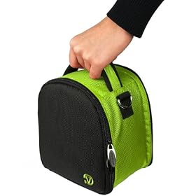 GREEN Slim Compact Protective Travel Digital Camera Carrying Case with Accessory Compartment For Nikon Coolpix L810 / P510 / S9100 Digital SLR DSLR Camera