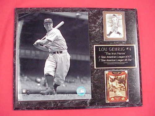 Yankees Lou Gehrig 2 Card Collector Plaque