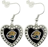 NFL Jacksonville Jaguars Crystal Heart Earrings with Team Logo