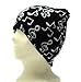 Black knit cap with white music notes