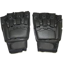 New Hot Leather Fingerless S/M Paintball Armored Gloves
