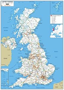 A1 Paper Laminated UK Road Map [GA]: Amazon.co.uk: Office Products