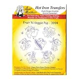 Aunt Marthas iron on transfers envelope for embroidery fabric painting quilting wearable art needlepoint & other crafts fruit n veggie pup 3994 - B001GIN3T0