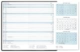 Taschenkalender Trio-Timer 54 Seiten, geheftetes Kalendarium mit ausfaltbarem Monatsblatt, 16 Seiten Adressenheft, Messetermine, extra Notizseite, ... PVC schwarz, Größe: 9,5cm x 16cm