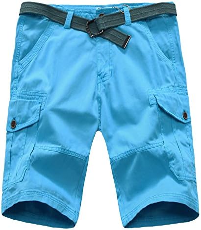 TISUN Men's Twill Performance Casual Solid Mufti Pocket Khaki Cargo Work Shorts