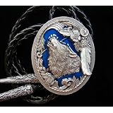 Colored Howling Wolf Bolo Tie by Bolo