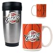Cleveland Cavaliers NBA Stainless Steel Travel Tumbler & Game ball Ceramic Mug Set - Primary Logo by Great American Products